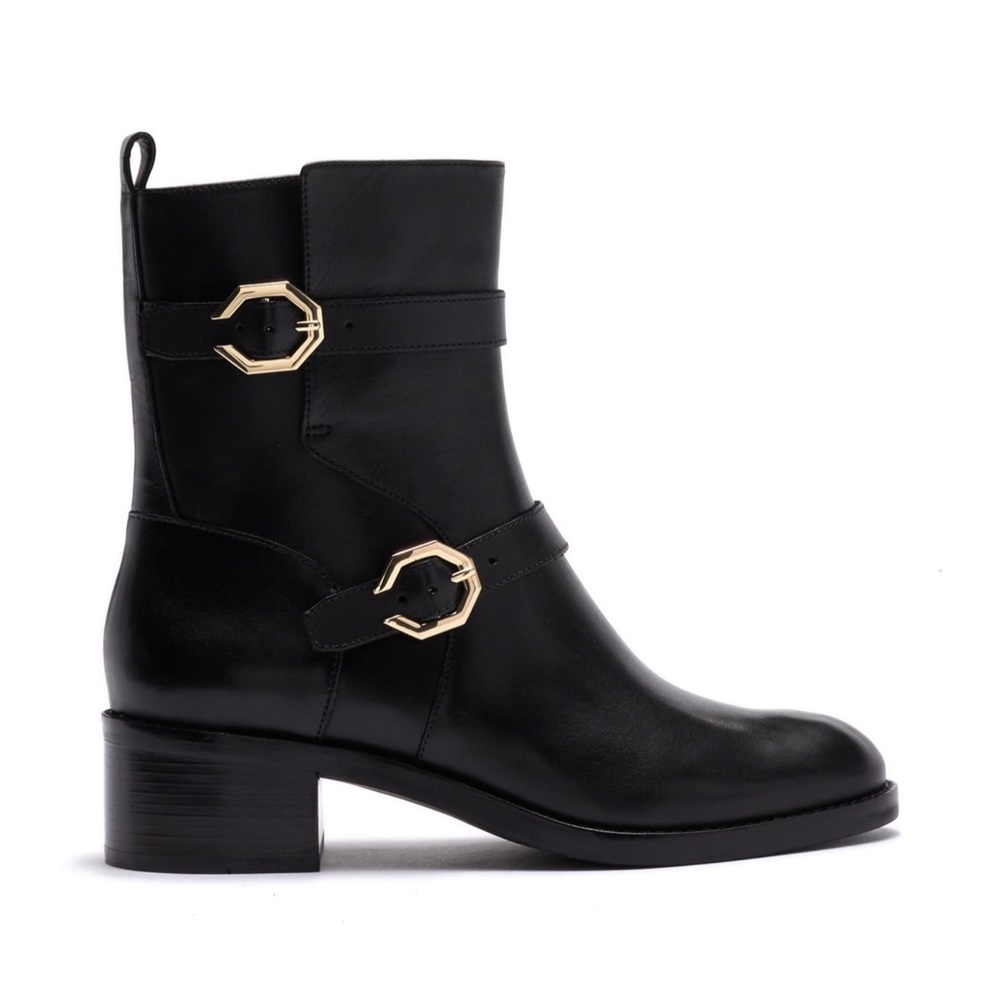 COLE HAAN Leela Grand Moto Boots Combat Black 9.5